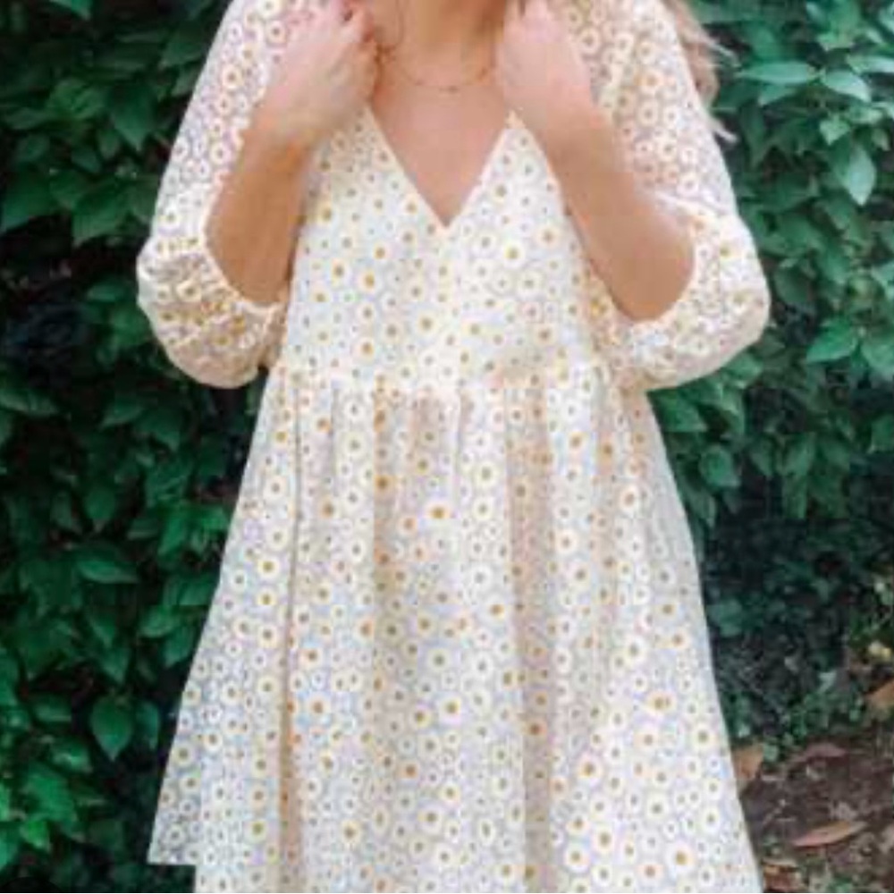 Sunday Best Cream and Yellow Floral Dress